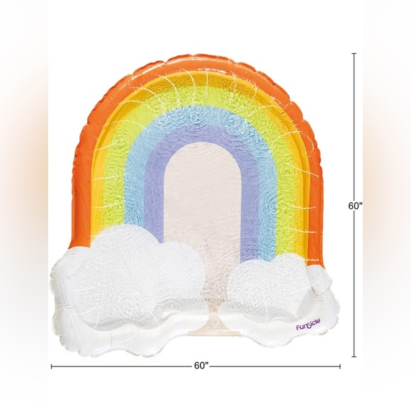 Funsicle5ftRainbow🌈FunSpray Kids👦🏻👧🏻Splash Mat w Sprayers 4 AboveGroundPool - Picture 7 of 9